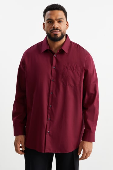Heren - Overhemd - regular fit - gemakkelijk te strijken - donkerrood