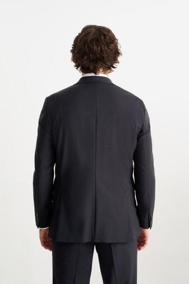 Pánské - Oblekové sako - regular fit - Flex - směs střižné vlny - tmavomodrá
