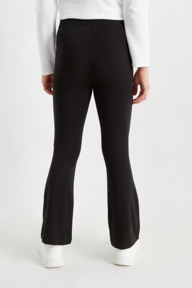 Kinderen: meisjes - Set van 2 - legging - zwart