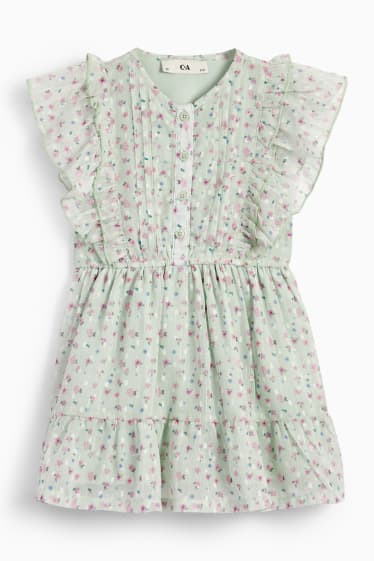 Children - Dress - floral - mint green