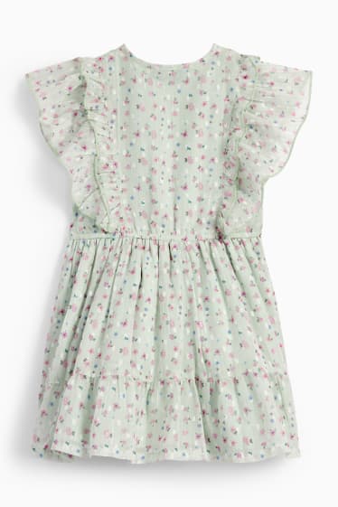 Children - Dress - floral - mint green