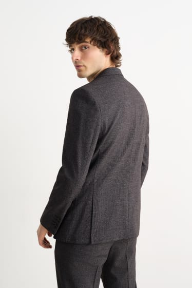 Hommes - Veste de costume - slim fit - Flex - LYCRA® - texturé - gris foncé