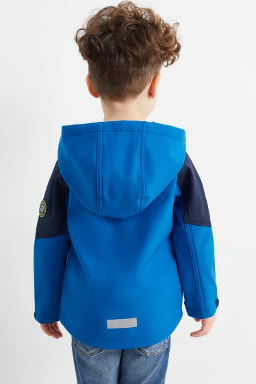 Children Boys - Softshell jacket with hood - waterproof - blue