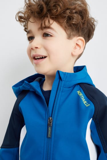 Children Boys - Softshell jacket with hood - waterproof - blue