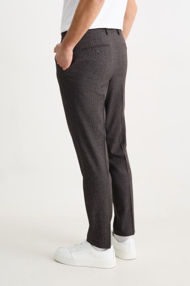 Hommes - Pantalon de costume - slim fit - Flex - LYCRA® - texturé - gris foncé