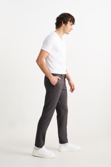 Mężczyźni - Spodnie modułowe - slim fit - Flex - LYCRA® - teksturowana - ciemnoszary