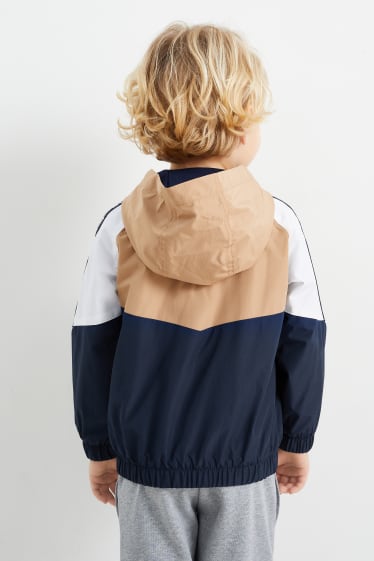 Kinder - Jacke mit Kapuze - wasserabweisend - gefüttert - hellbraun