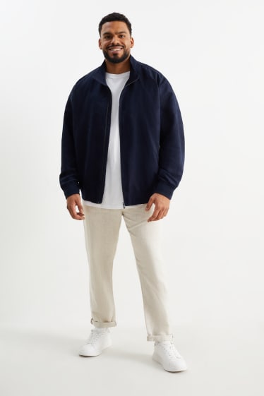 Bărbați - Chino - Tapered Fit - Leinen-Mix - bej deschis
