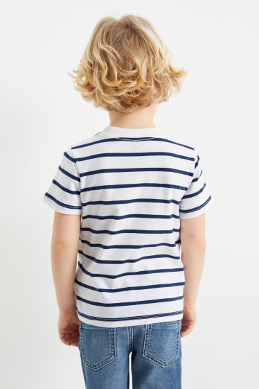 Bambini - Confezione da 3 - ruspa e trattore - t-shirt - blu  / grigio