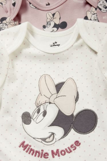 Babys - Set van 2 - Minnie Mouse - rompertje - crème wit