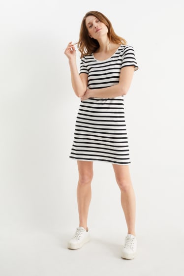 Dames - Set van 2 - T-shirtjurk - donkerblauw