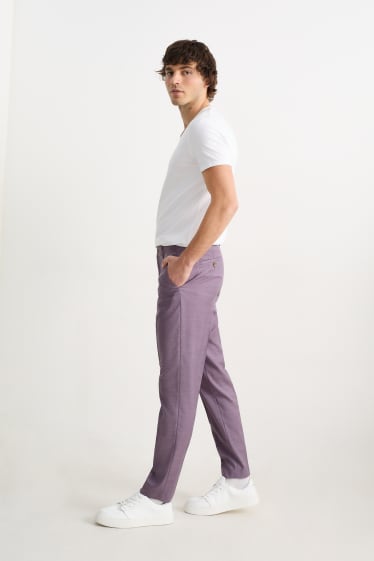 Pánské - Oblekové kalhoty - slim fit - Flex - LYCRA® - světle fialová