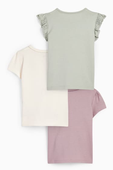 Neonati - Confezione da 3 - primavera - maglia a maniche corte per neonate - bianco crema