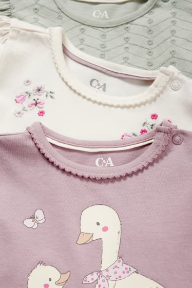 Niemowlęta - Wielopak, 3 szt. - wiosna - niemowlęca koszulka z krótkim rękawem - kremowobiały