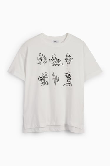 Damen - T-Shirt - Micky Maus - weiß