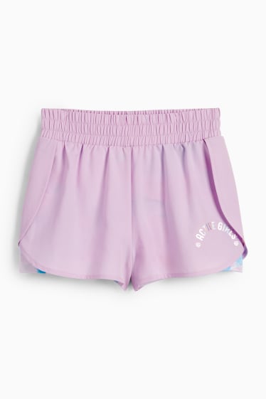 Kinder - Funktions-Shorts - 2-in-1-Look - hellviolett