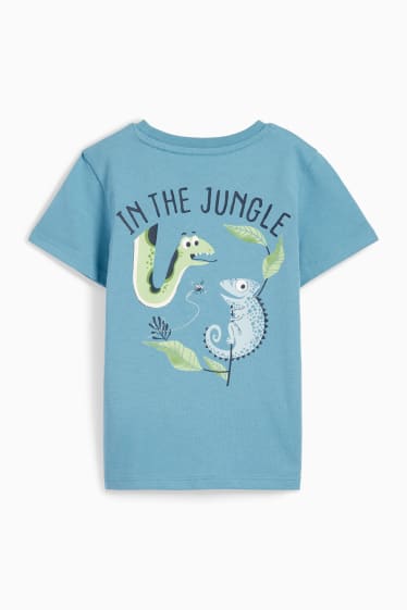 Dětské - Motivy z džungle - tričko s krátkým rukávem - modrá