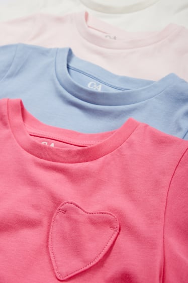 Bambini - Confezione da 4 - cuore - maglia a maniche corte - rosa