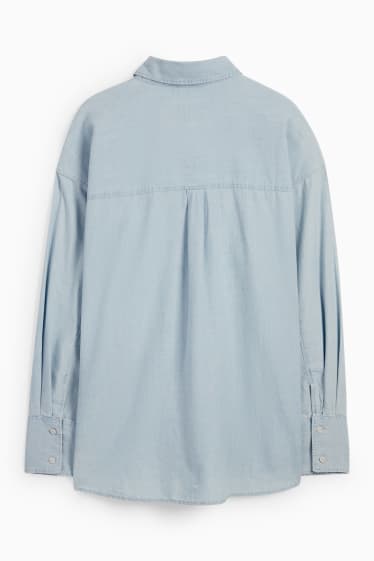 Women - Denim blouse - light blue