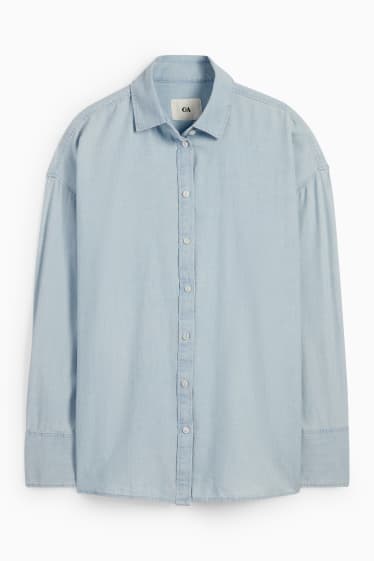 Women - Denim blouse - light blue