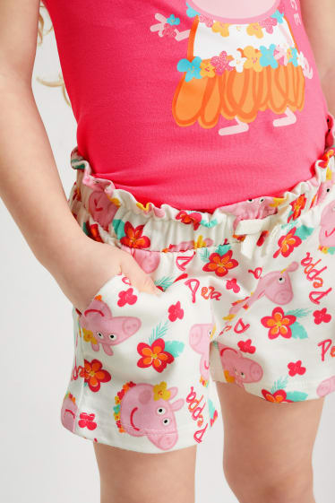Niños - Peppa pig - conjunto - camiseta de manga corta y shorts - 2 prendas - fucsia