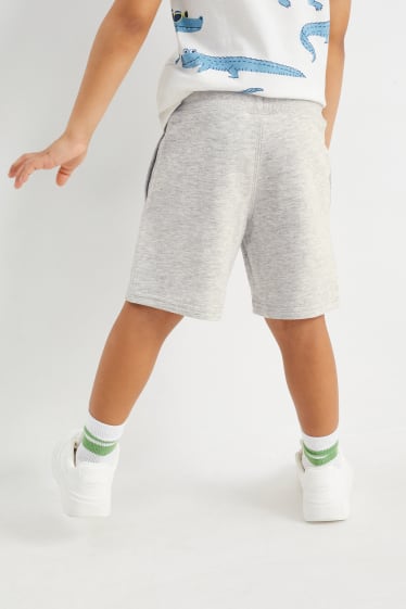 Niños - Pack de 5 - shorts deportivos - gris claro jaspeado