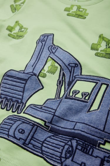 Enfants - Tractopelle - ensemble - T-shirt et short - 2 pièces - vert clair