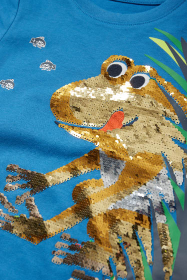 Children - Frog - set - short sleeve T-shirt and shorts - 2 piece - blue
