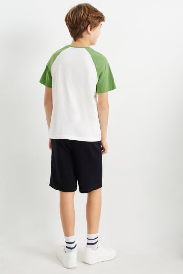 Bambini - Basket - set - t-shirt e shorts in felpa - 2 pezzi - bianco