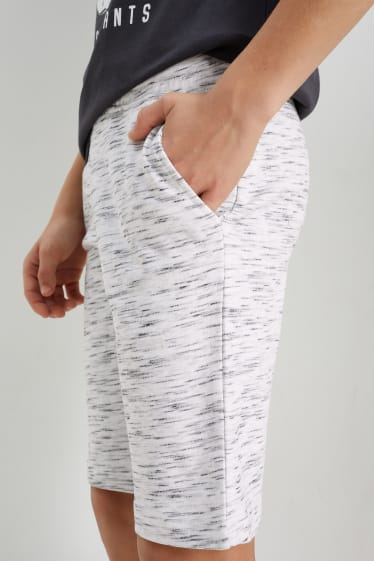 Niños - Calavera - conjunto - camiseta de manga corta y shorts deportivos - gris oscuro