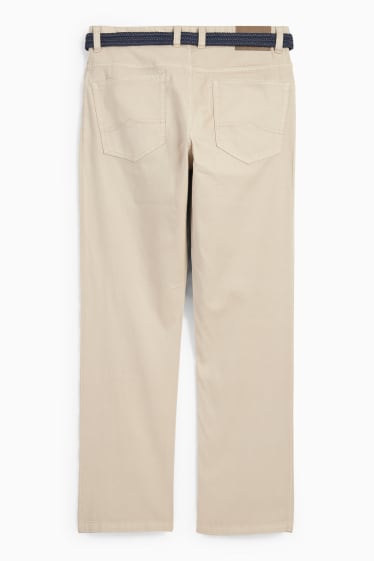 Home - Pantalons amb cinturó - regular fit - beix