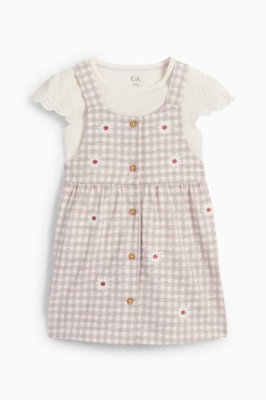 Babys - Blümchen - Baby-Outfit - 2 teilig - cremeweiss