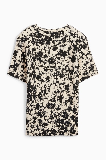 Women - T-shirt - floral - black / beige