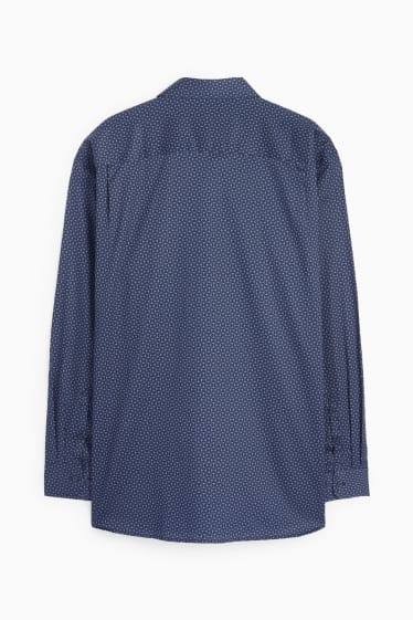 Home - Camisa - regular fit - Kent - fàcil de planxar - estampada - blau fosc