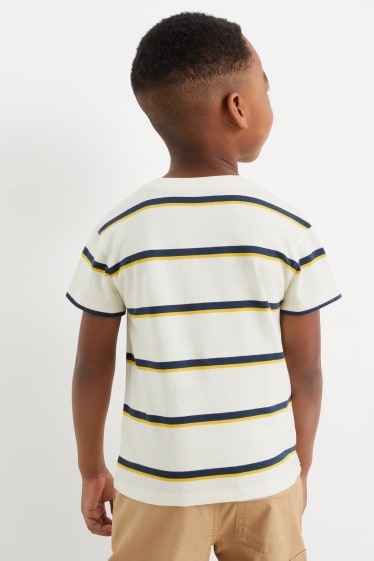 Nen/a - Tigre - samarreta de màniga curta - efecte brillant - de ratlles - blanc trencat