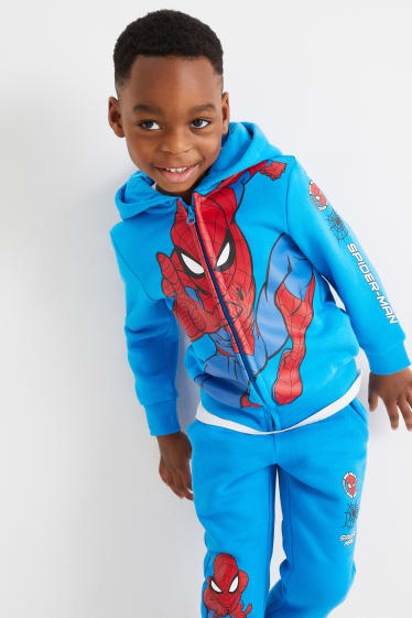 Enfants - Spider-Man - sweat zippé en molleton avec capuche - bleu