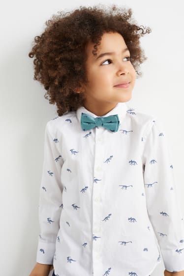 Nen - Dinosaures - corbata de llacet - estampada - petroli