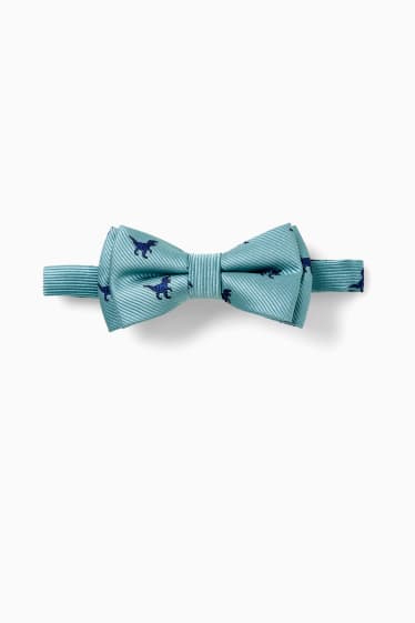 Children - Dinosaur - bow tie - patterned - petrol