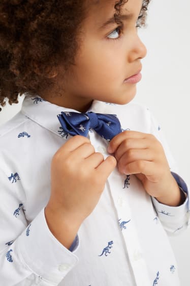 Children - Dinosaur - bow tie - patterned - dark blue