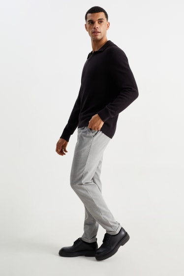 Hommes - Pantalon chino - tapered fit - gris