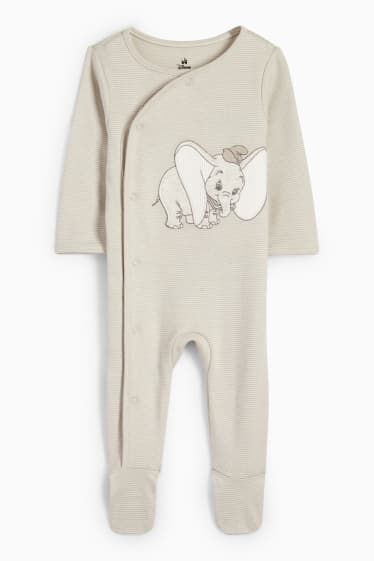 Bebés - Dumbo - pijama para bebé - de rayas - beige claro