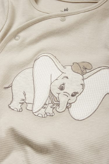 Babies - Dumbo - baby sleepsuit - striped - light beige