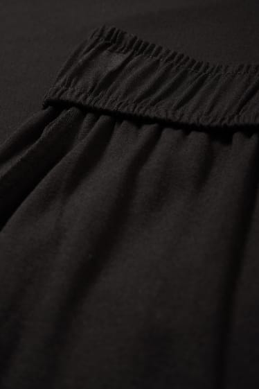Dames - Basic jersey broek - straight fit - zwart