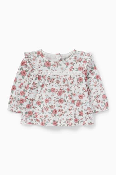 Miminka - Květinové motivy - outfit pro miminka - 3dílný - růžová