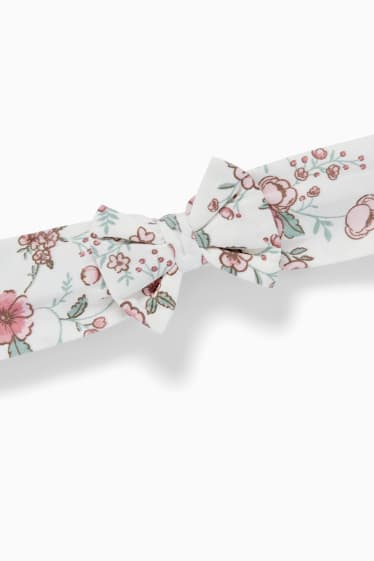 Baby: meisjes - Bloemetjes - baby-outfit - 3-delig - roze