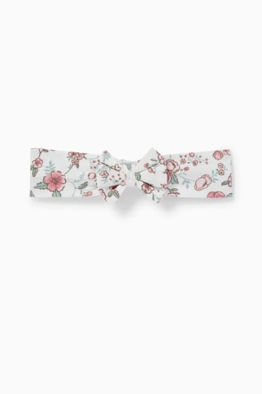Baby: meisjes - Bloemetjes - baby-outfit - 3-delig - roze