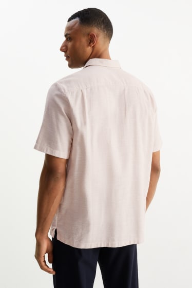 Men - Shirt - regular fit - Kent collar - light beige