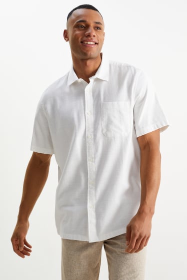 Uomo - Camicia - regular fit - collo all'italiana - bianco