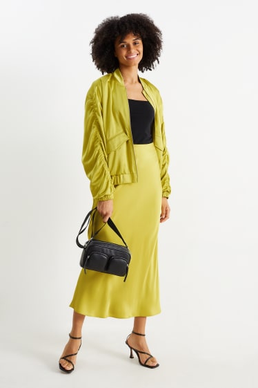 Women - Satin skirt - yellow