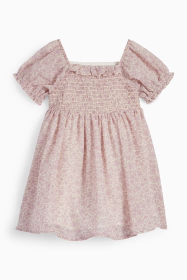 Bébés - Robe bébé - à fleurs - rose / beige